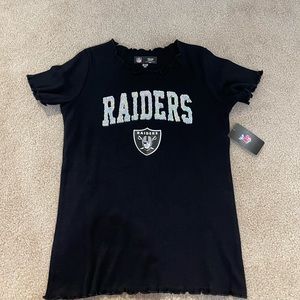 NWT NFL Raiders Black Shirt Girls size 6/6X